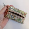 Key ring tissue tidy for tissues or hankie in William Morris Golden Lily fabric.