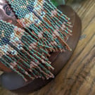 Beaded fringe earrings moth