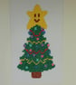 Handmade Cross Stitch Smiley Christmas Tree Card – 8 x 6 Inch - Image 3