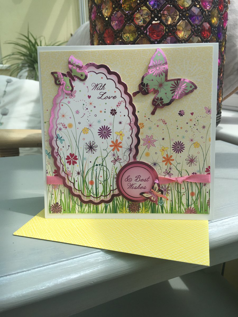 Butterfly and floral with love card
