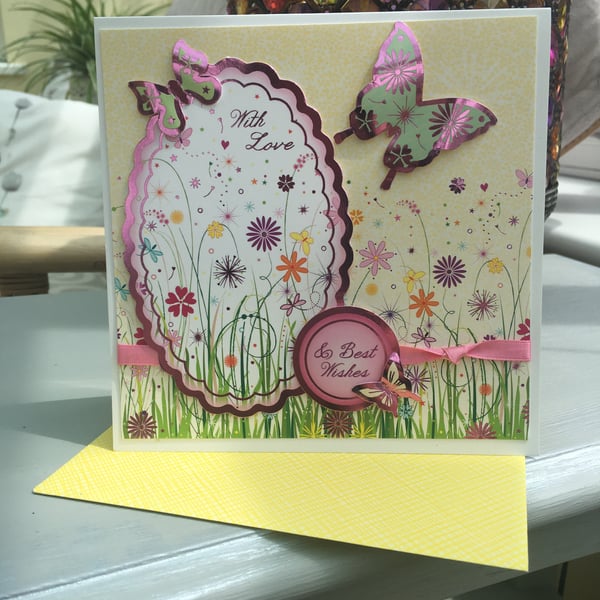 Butterfly and floral with love card