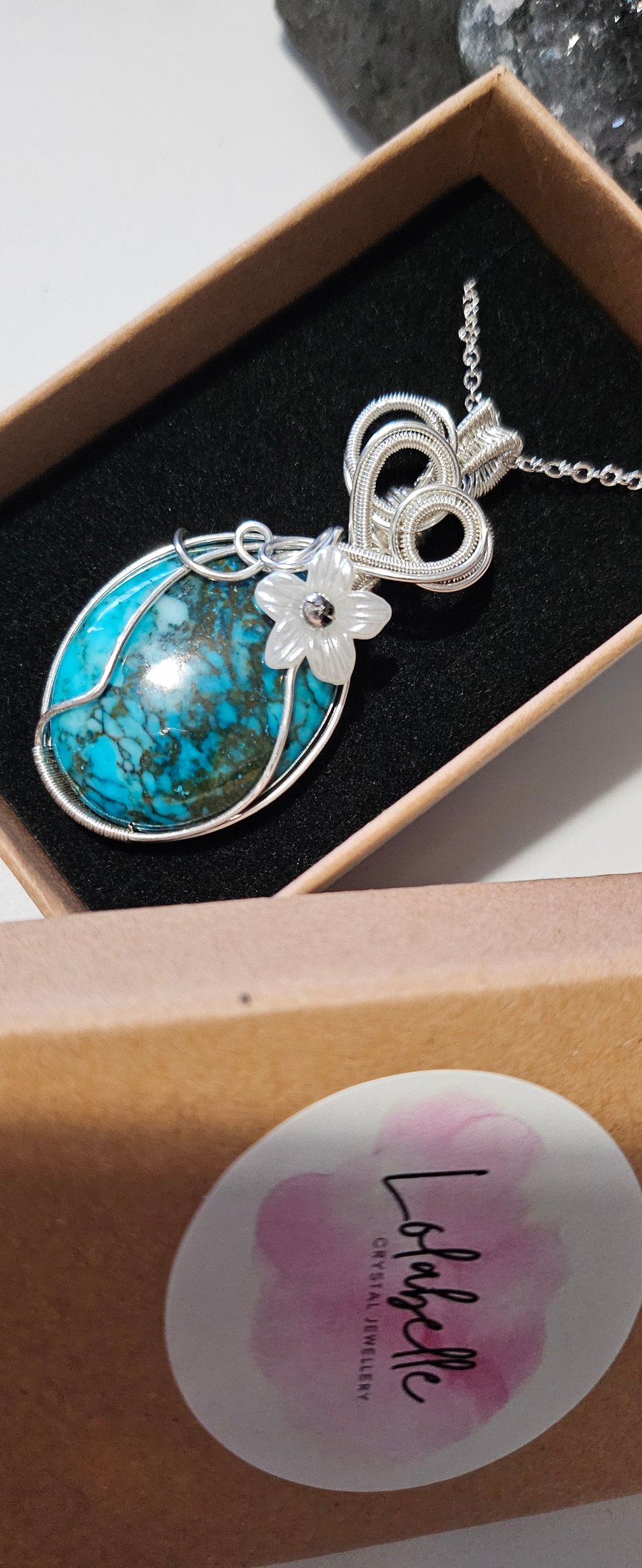 Blooming Blue Turquoise Pendant 