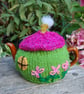 Knitted tea cosy -  Country cottage design to fit a one or two cup teapot - Image 4