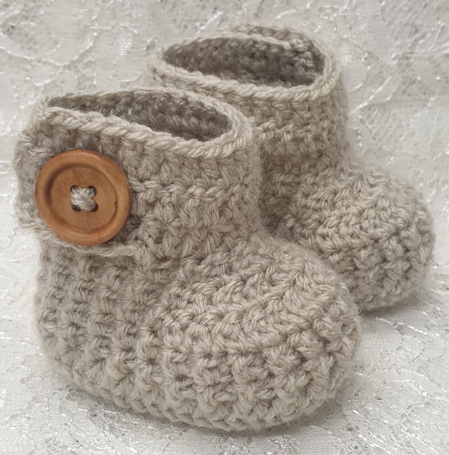 Handmade baby booties crochet baby shoes baby shower gift photo prop