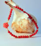 Red Bamboo Coral Bracelet, Carved Coral Rose, Birthday, Anniversary, Valentine - Image 5