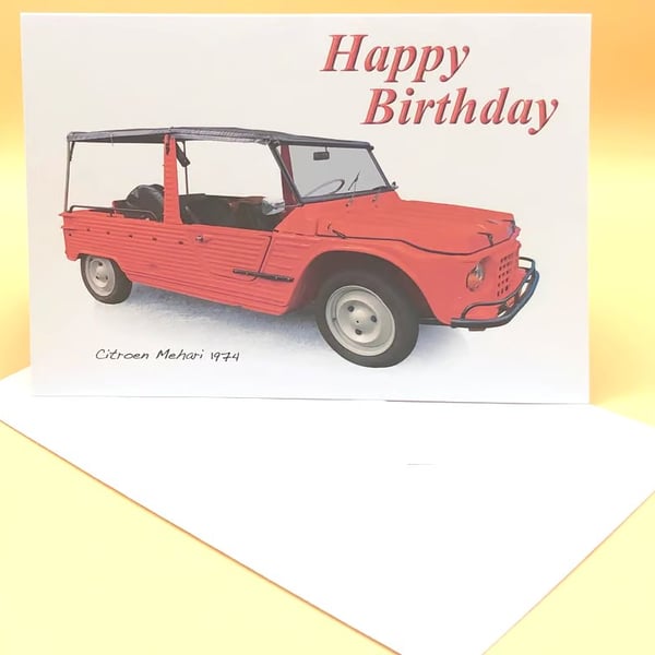 Citroen Mehari 1974- Birthday, Anniversary, Retirement or Plain Card