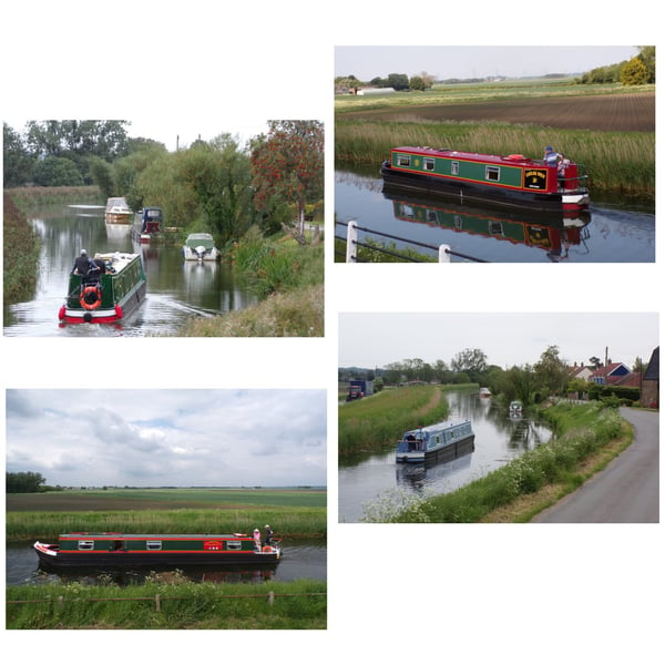  Pack of 4 Mixed Narrow Boat Cards 