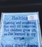 New Mum Gift. Nursery Rhyme ‘Babies‘  Ready for You to Frame. Pink or Blue. - Image 3
