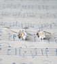 Silver primrose earrings, long silver earrings, silver botanical earrings - Image 4