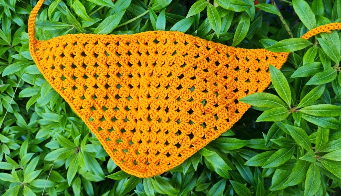 Orange Yellow Crochet Bandana
