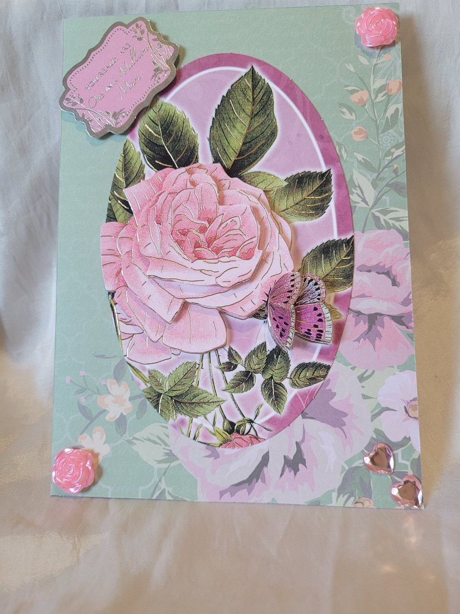 Mothers Day Greeting Card - Pink Rose