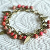 Autumnal Jasper and Leaf Charm Bracelet