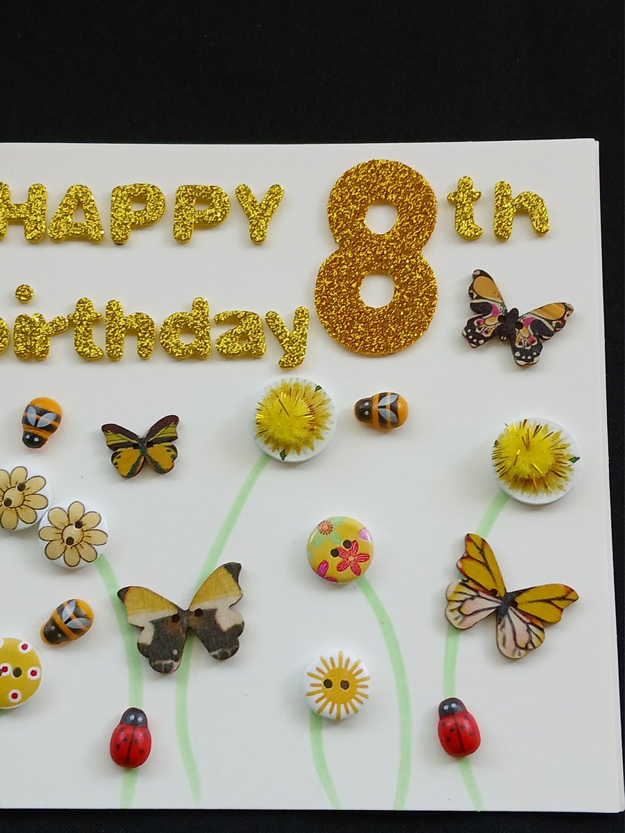 Handmade 8th birthday card 