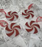 Red and White Peppermint Swirl Christmas Decoration - made to order - Image 3