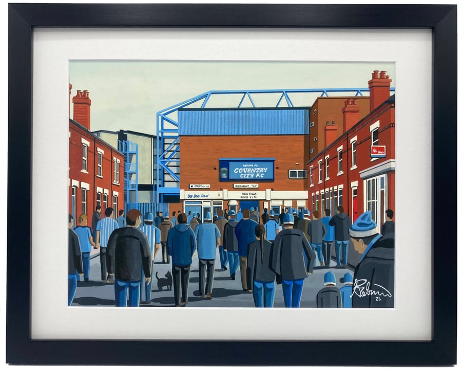 Coventry City FC, Highfield Road Framed, Football Art Print 14" x 11" Frame Size