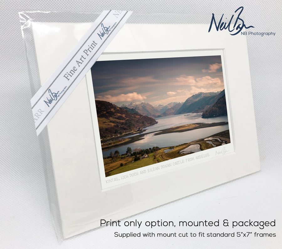 Loch Duich & Eilean Donan Castle Kintail - A6 (7" x 5") Unframed Print