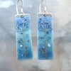 Cow Parsley earrings in enamelled fine silver