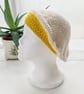 Crochet Beret Hat, Cream & Gold - Image 2