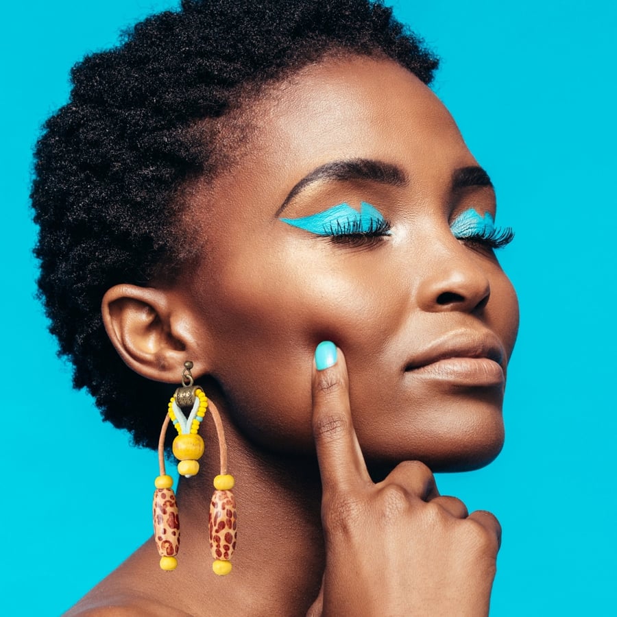 Bright Colourful Turquoise and Yellow Statement Earrings