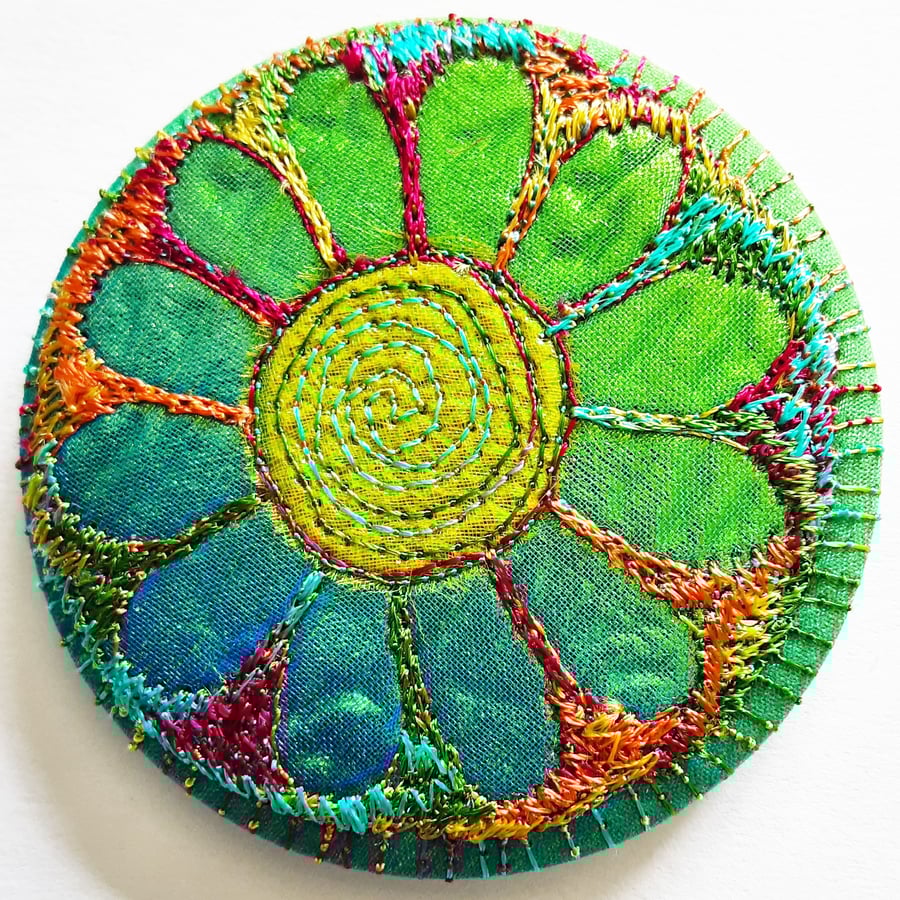Flower Pocket Mirror 58mm Fabric Pocket Mirror Handbag Accessory