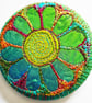 Flower Pocket Mirror 58mm Fabric Pocket Mirror Handbag Accessory - Image 1