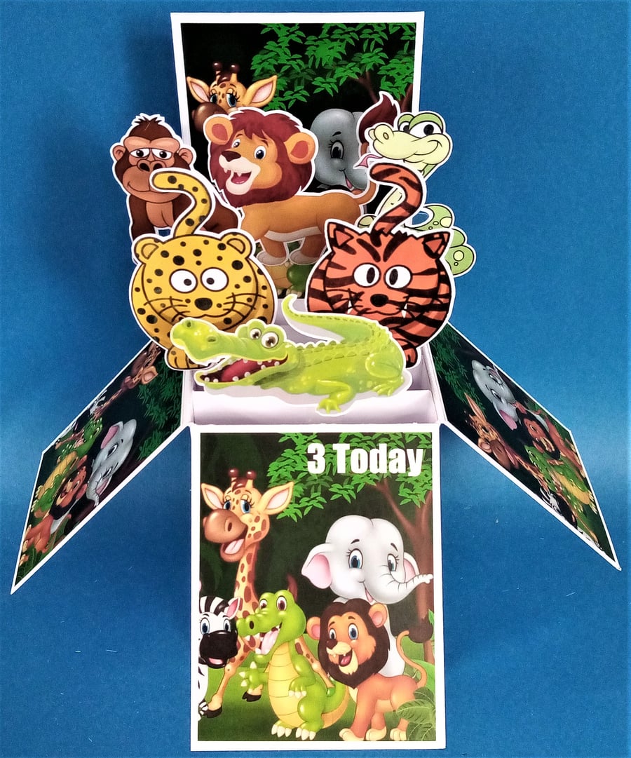 3rd Birthday Card with Animals