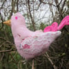  Handmade textile bird decoration - Prettiest pink