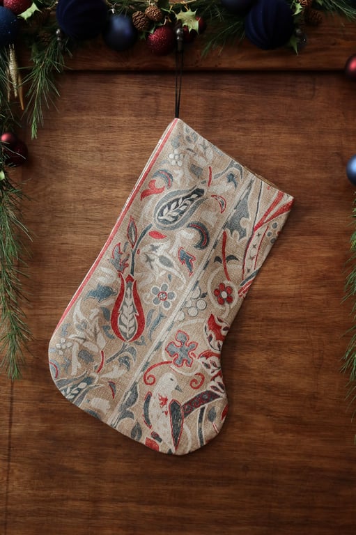 William Morris Christmas Stocking Bullerswood Charcoal