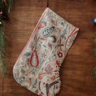 William Morris Christmas Stocking Bullerswood Charcoal