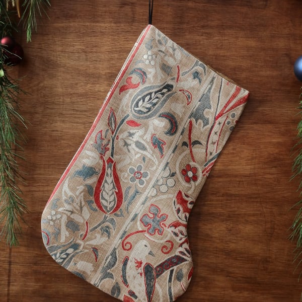 William Morris Christmas Stocking Bullerswood Charcoal
