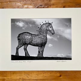 Andy Scott's Heavy Horse, Glasgow Signed Mounted Print FREE DELIVERY