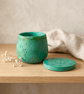 Green marbled jewellery box with star and constellation design