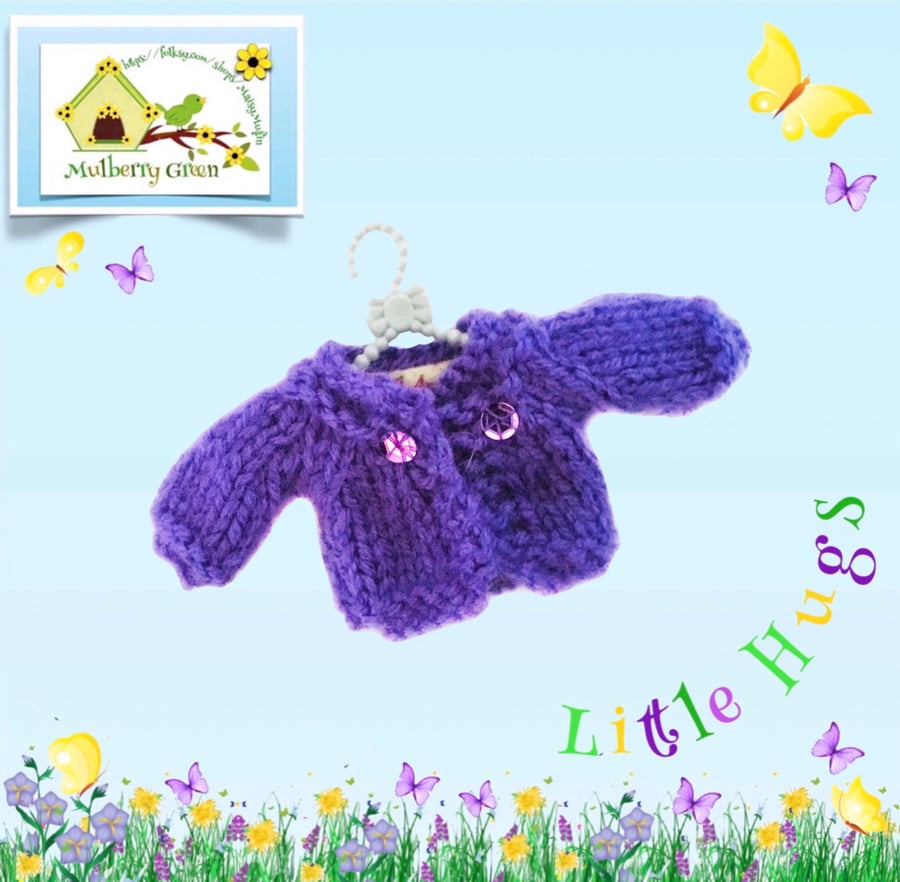 Purple Cardigan to fit the Little Hugs dolls 