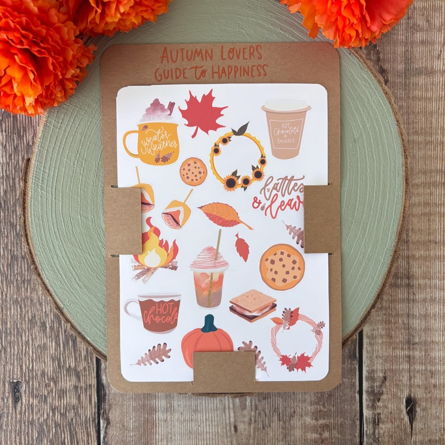 Autumn Sticker Sheet: Cosy Fall Journal Scrapbook Stickers