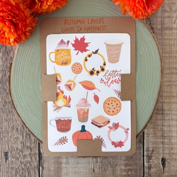 Autumn Sticker Sheet: Cosy Fall Journal Scrapbook Stickers