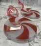 Red and White Peppermint Swirl Christmas Decoration - made to order