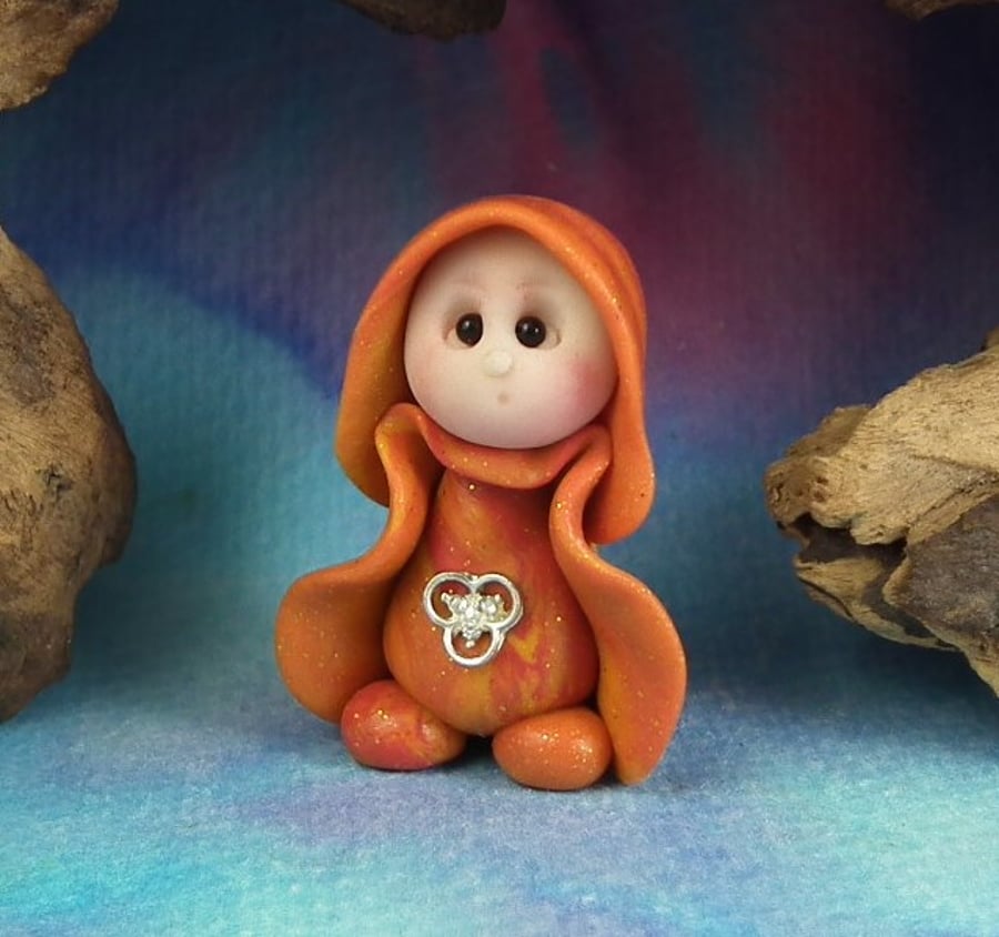 Spring Sale ... Tiny Blossom Gnome 'Dulcie' OOAK Sculpt by Ann Galvin