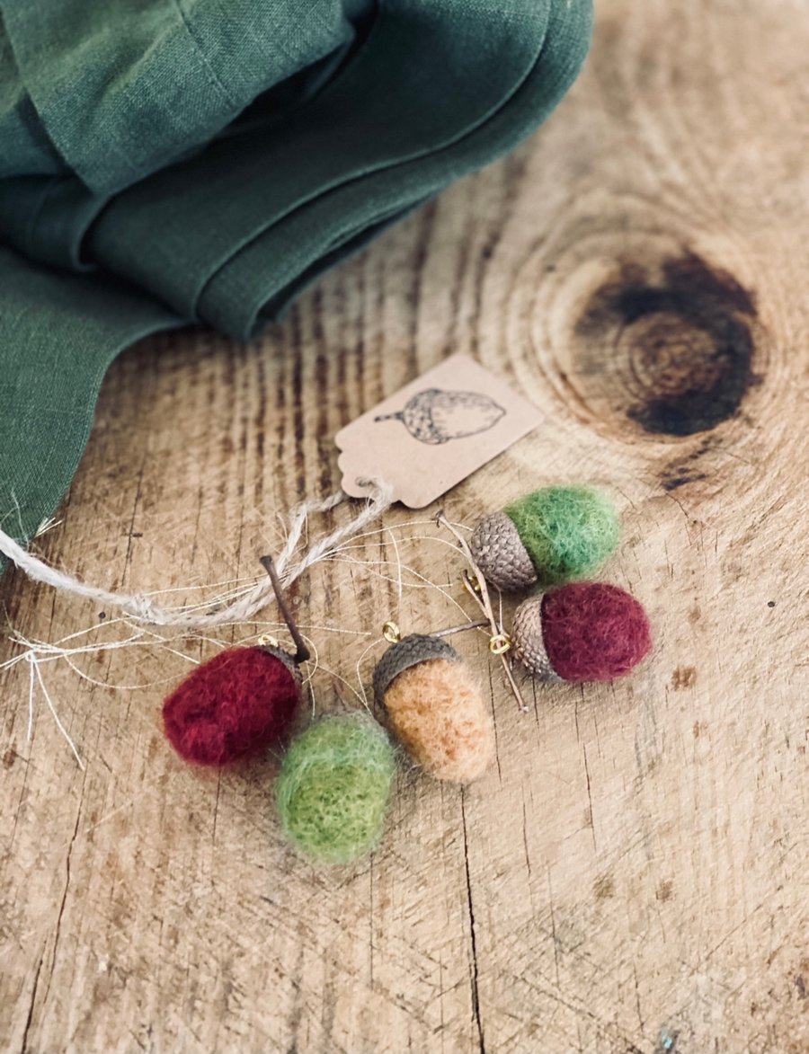 Five Autumnal Hanging Acorns