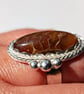 Suture Ammonite Fossil Ring Sterling Silver Adjustable Jewellery Gift Statement - Image 4