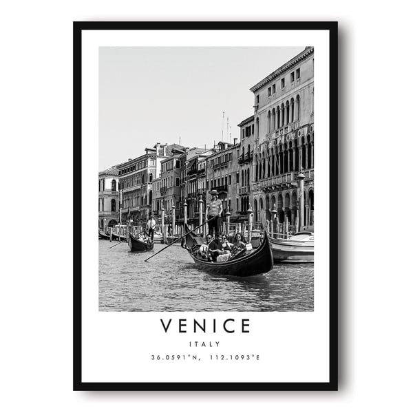 Venice Travel Print, Italy poster Poster, Black and White Print, Unique Wall Art