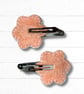 Peach Flower Hair clips, Girls Hairclips - Image 5