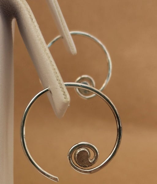 Spiral hoop earrings in sterling silver. made to order for you.