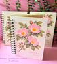 Wild Rose A5 Notebook - Handmade Botanical Gift - Hedgerow Stationery