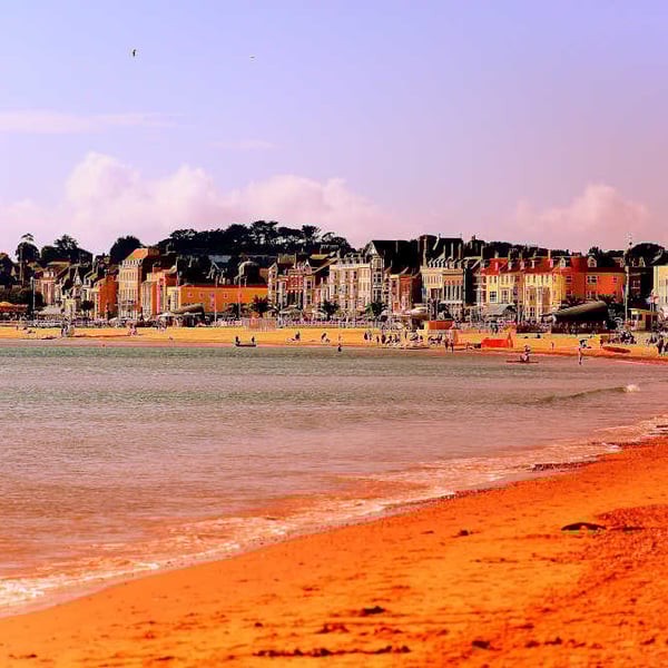 Picture Weymouth Beach and Seafront Print, Dorset. Black and White or Colour
