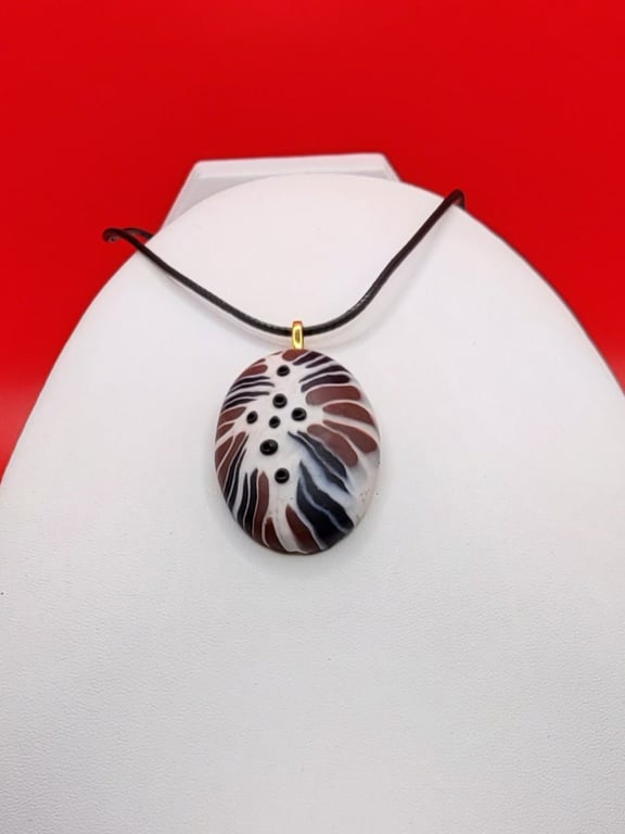 Polymer clay pendant - handmade necklace - unique statement jewellery