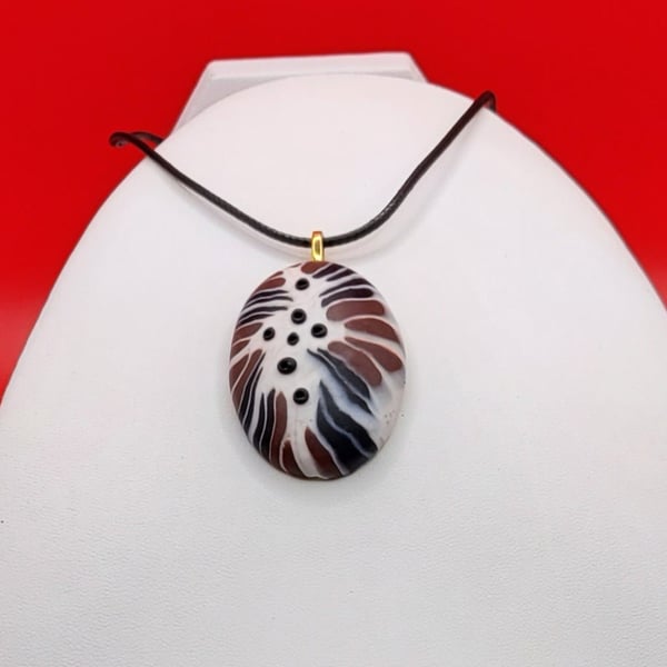 Polymer clay pendant - handmade necklace - unique statement jewellery
