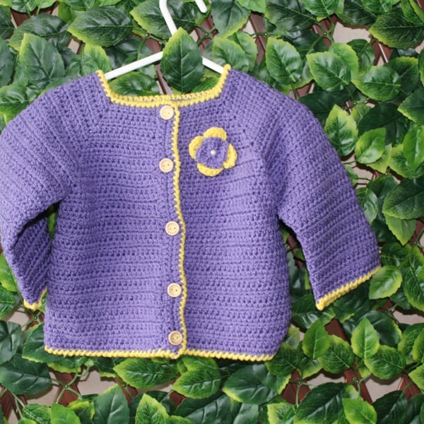 handmade crochet baby cardigan size  9 - 12  months