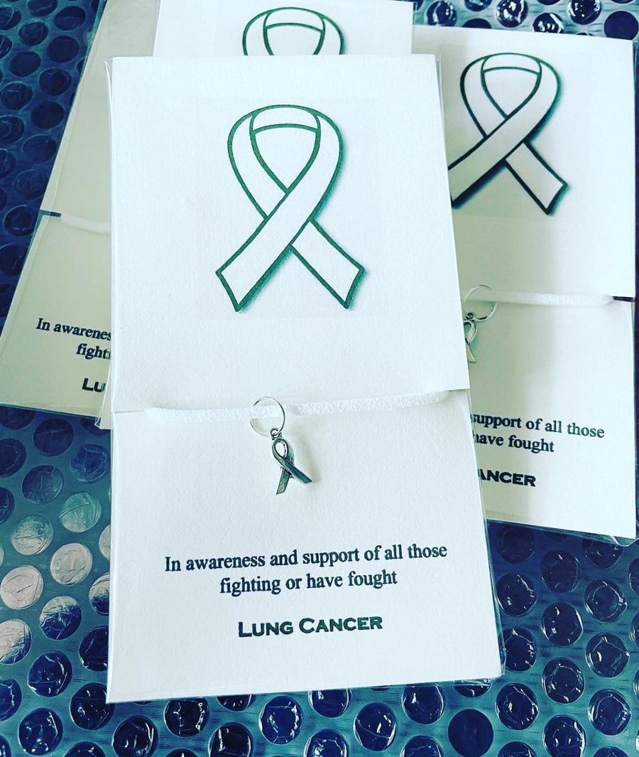 Lung cancer awareness wish bracelet 