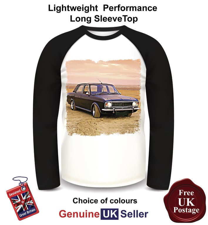 Ford Cortina MK2, Cortina MK2 Mens Top, Ford Cortina Long Sleeve T Shirt
