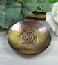 Copper Trinket Dish - Shallow Bowl with Spiral and Stamped Get Around To It
